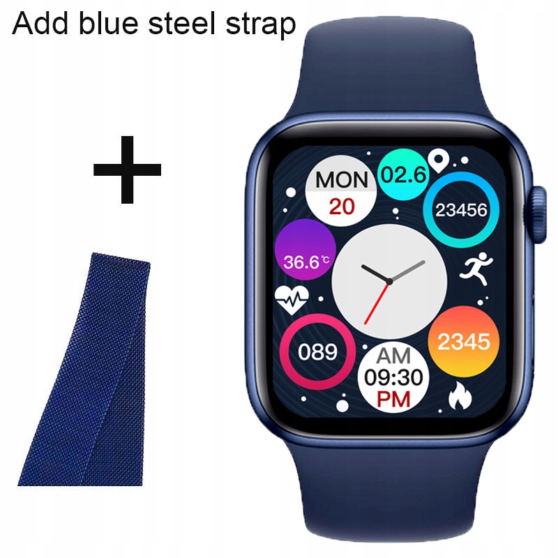 Unisex hodinky - Smartwatch Watch-Be-add-blue oceľ