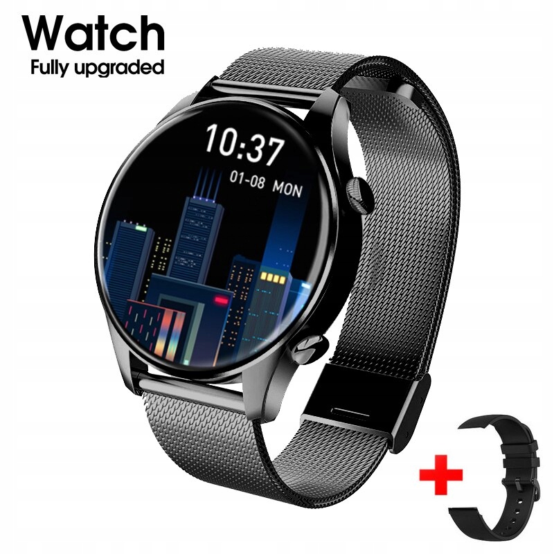 Unisex hodinky - Smartwatch Watch-čierna mriežka