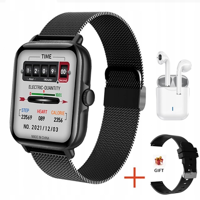 Unisex hodinky - Smartwatch Watch-Black Mesh1