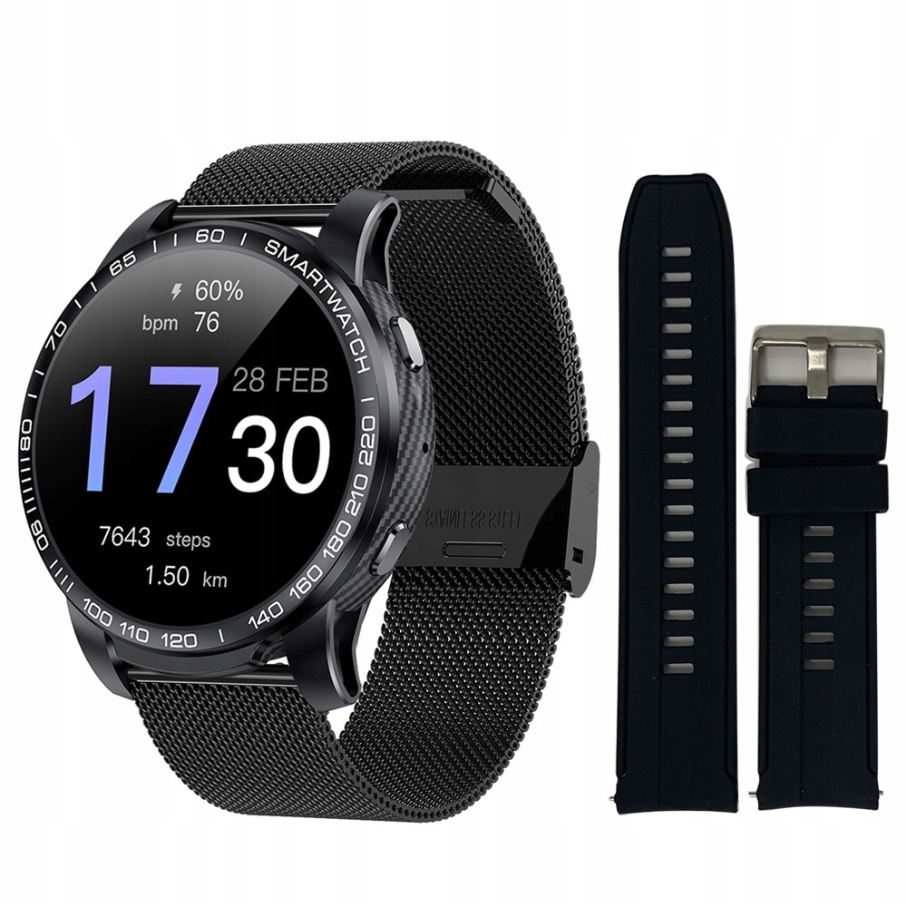 Unisex hodinky - Smartwatch Watch-čierna oceľová čierna