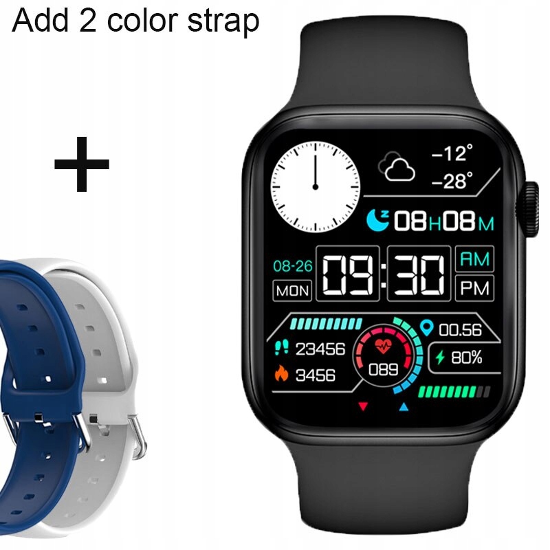 Unisex hodinky - Smartwatch Watch-Black-Blue-White