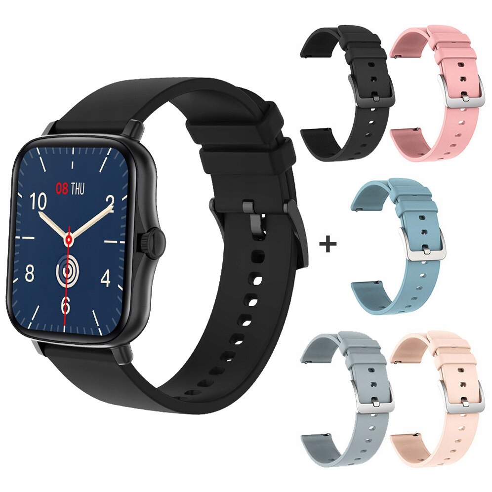 Unisex hodinky - Smartwatch Watch-Black s 5 pruhmi