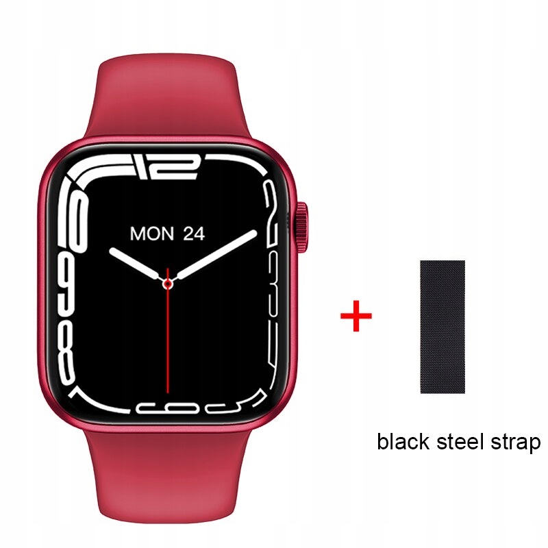 Unisex hodinky - Smartwatch Watch-červená čierna oceľ