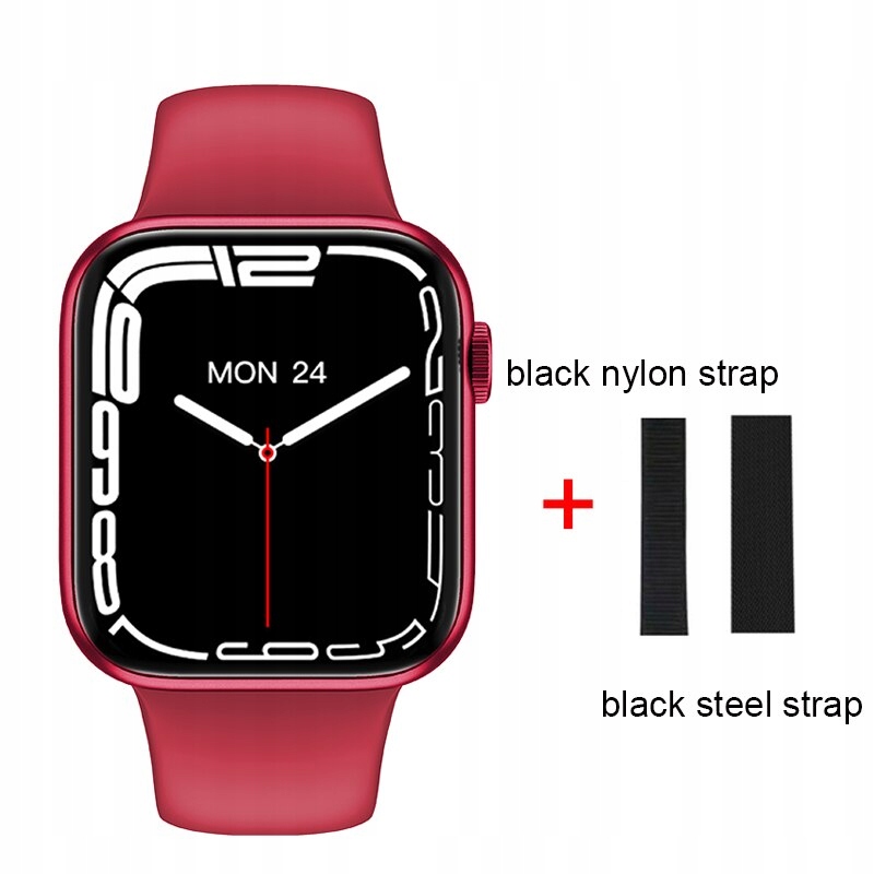 Unisex hodinky - Smartwatch Watch-Red Black 2 Belt