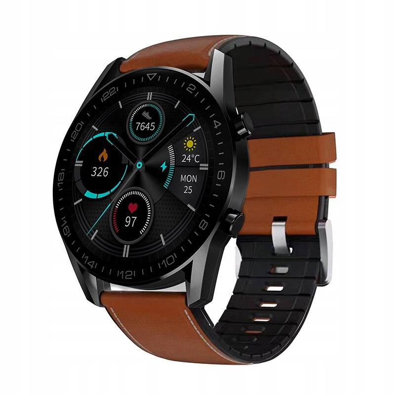 Unisex hodinky - Smartwatch Watch-i12 Hnedá koža