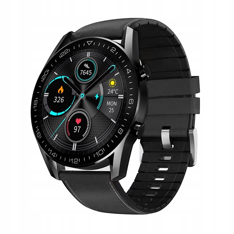 Unisex hodinky - Smartwatch Watch-I12 Čierna koža
