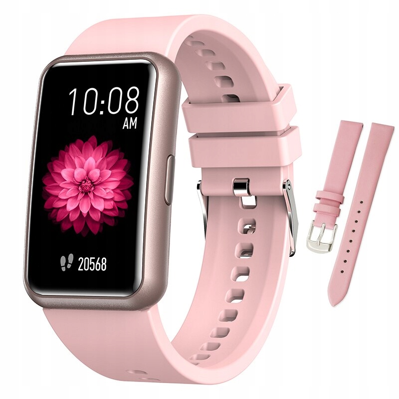 Unisex hodinky - Smartwatch Watch-ružová kremíková koža