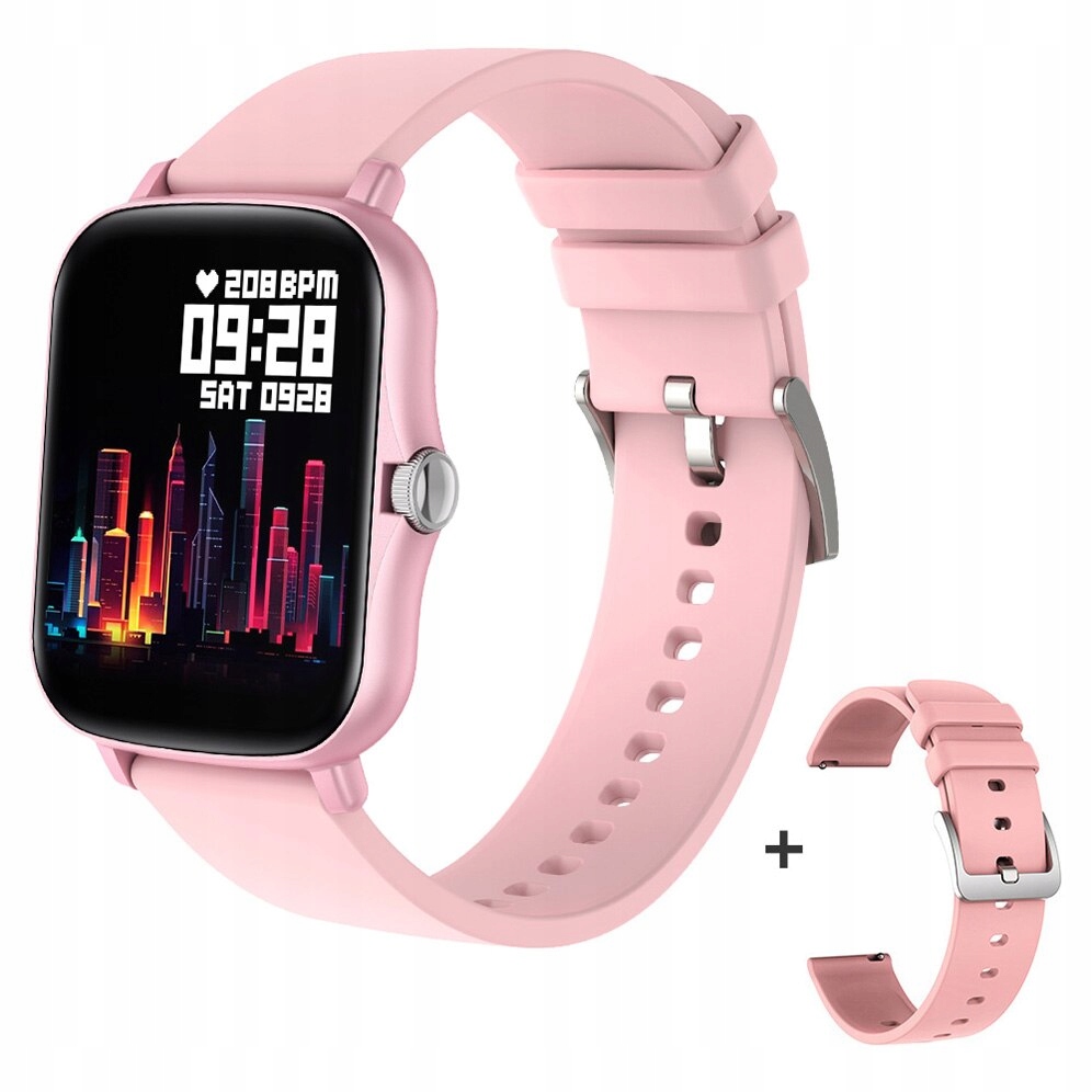 Unisex hodinky - Smartwatch-Pink Watch s pásom