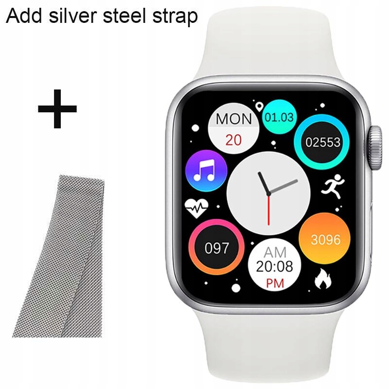 Unisex hodinky -  Smartwatch Watch-Sr-add-Sr oceľ