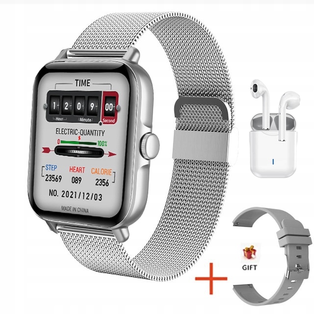Unisex hodinky - Smartwatch Watch-Silver Mesh1