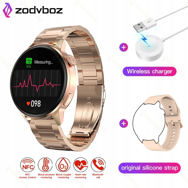 Unisex hodinky - Smartwatch Watch-Stal v ružovom zlate