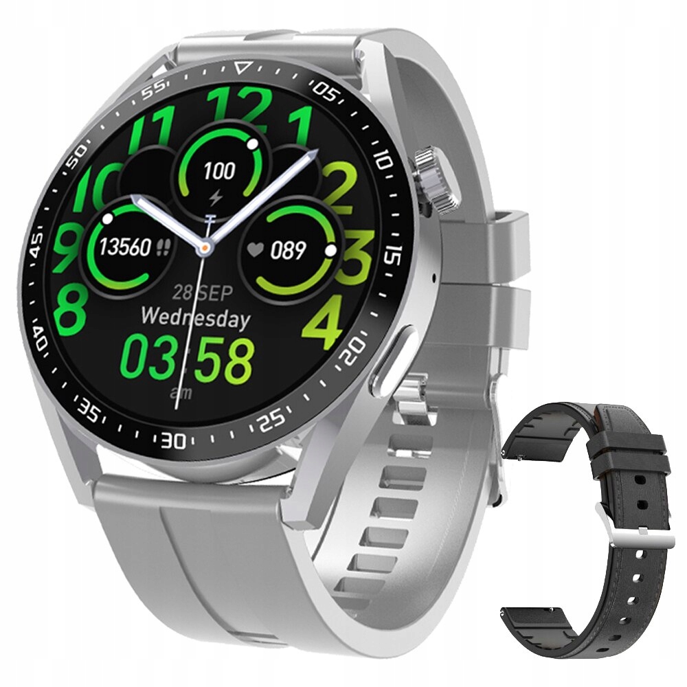 Unisex hodinky - Smartwatch Watch-Gray Čierna koža