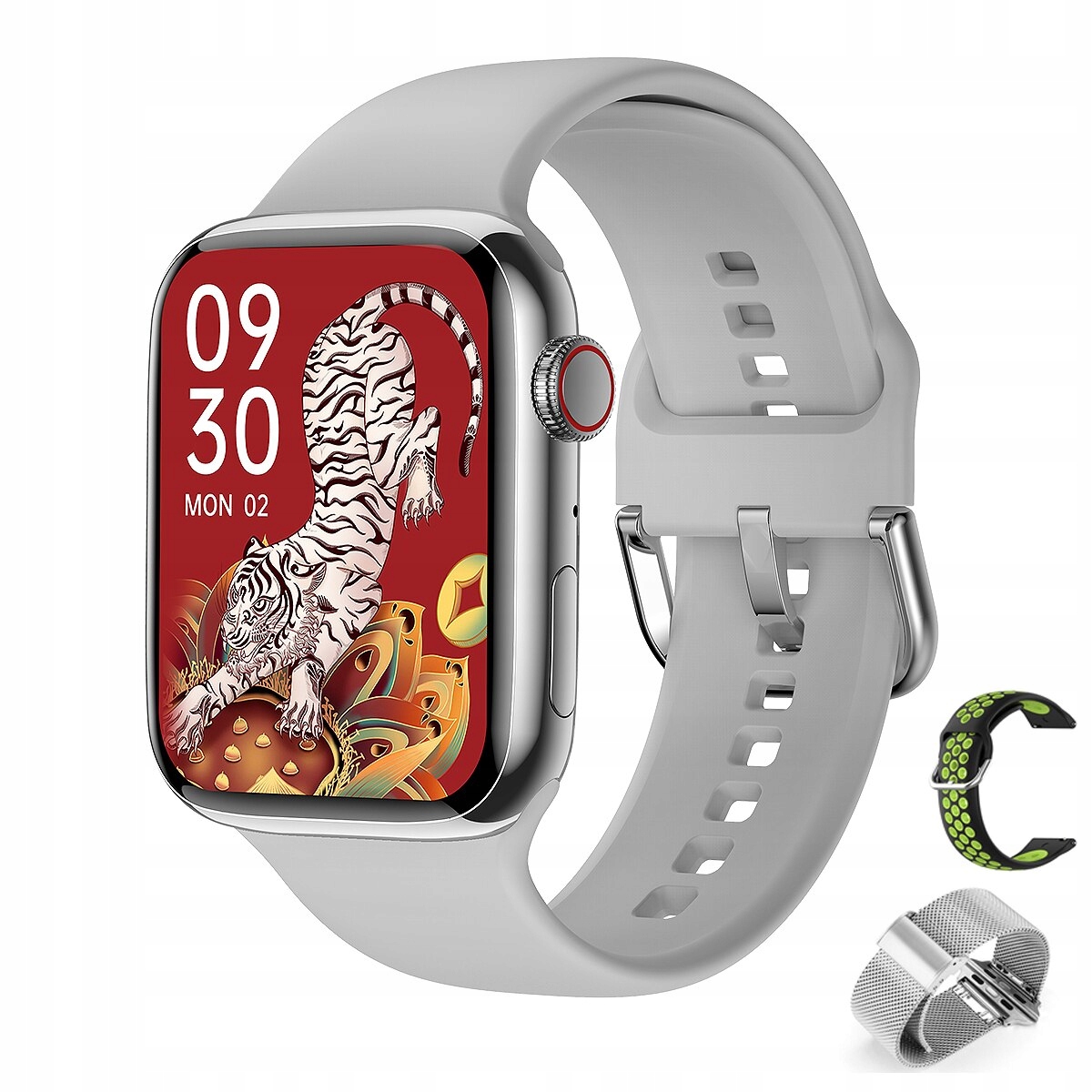 Unisex hodinky - Smartwatch Watch-Gray Green Silver