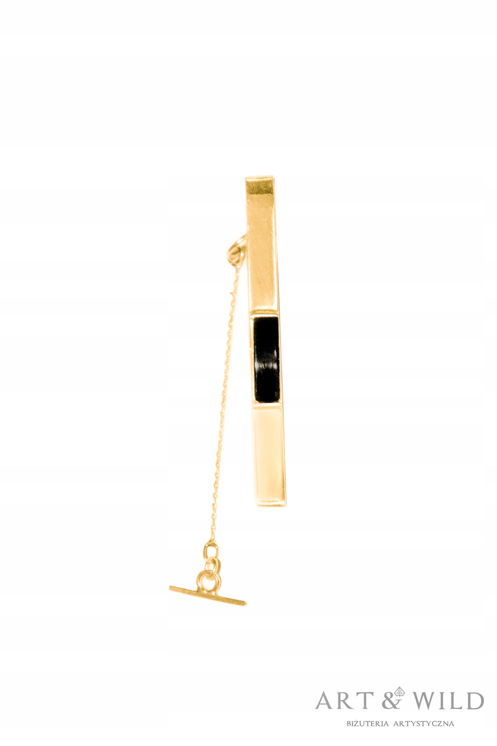 Strieborná kravata Onyx 925 pozlátená 24k kravata