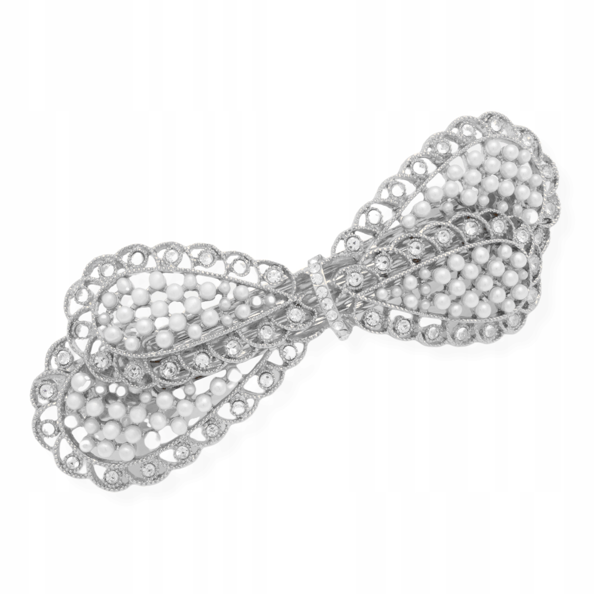 Svadobný klip Silver Pearl so zirkónmi na svadobnú svadbu