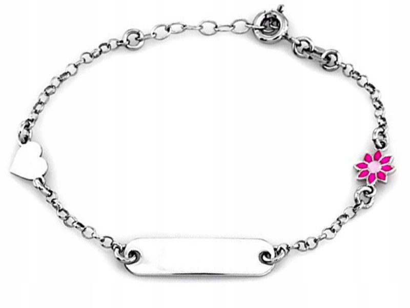 925 STRIEBORNÝ NÁRAMOK PRE DIEVČA S KVETOM