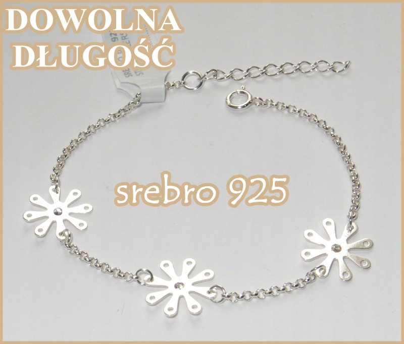 DETSKÁ STRIEBORNÁ NÁRAMOK S KVETMI SWAROVSKI