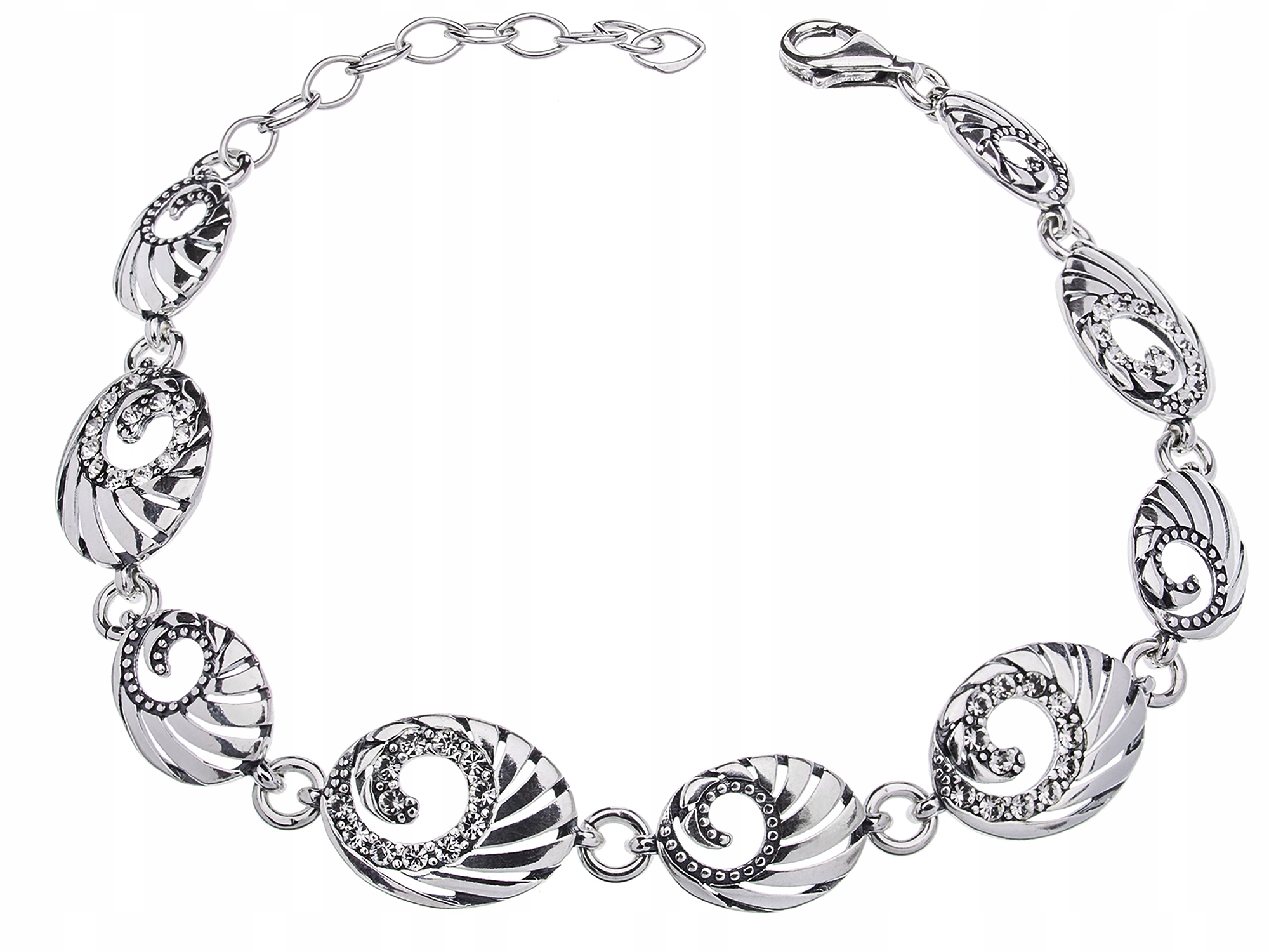 RUČNÝ STRIEBORNÝ NÁRAMOK ZIRCONIA RHODIUM