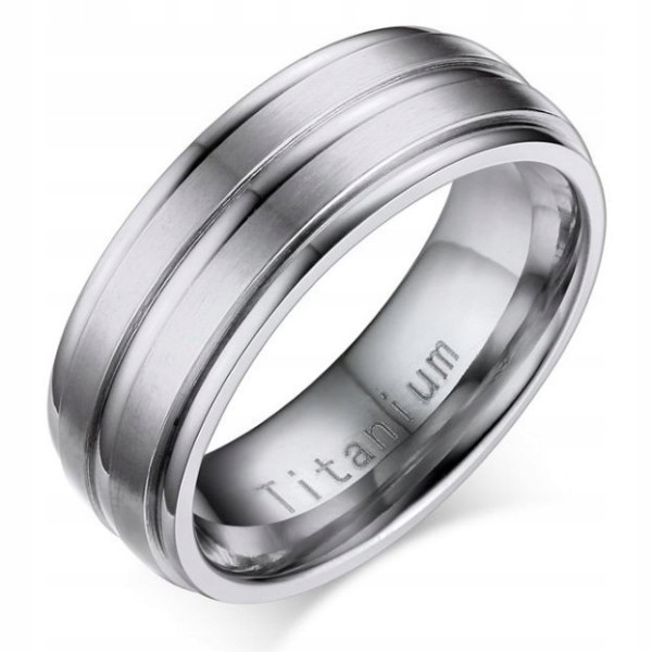 STRIEBORNÝ PRSTEŇ S PÁSMI TITANIUM MATTE + LESK