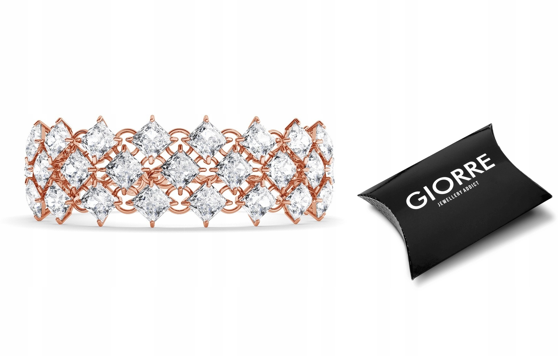 NÁRAMOK 6X6 MM S ZIRKÓNIOU, STERLINGOVÝ STRIEBORNÝ