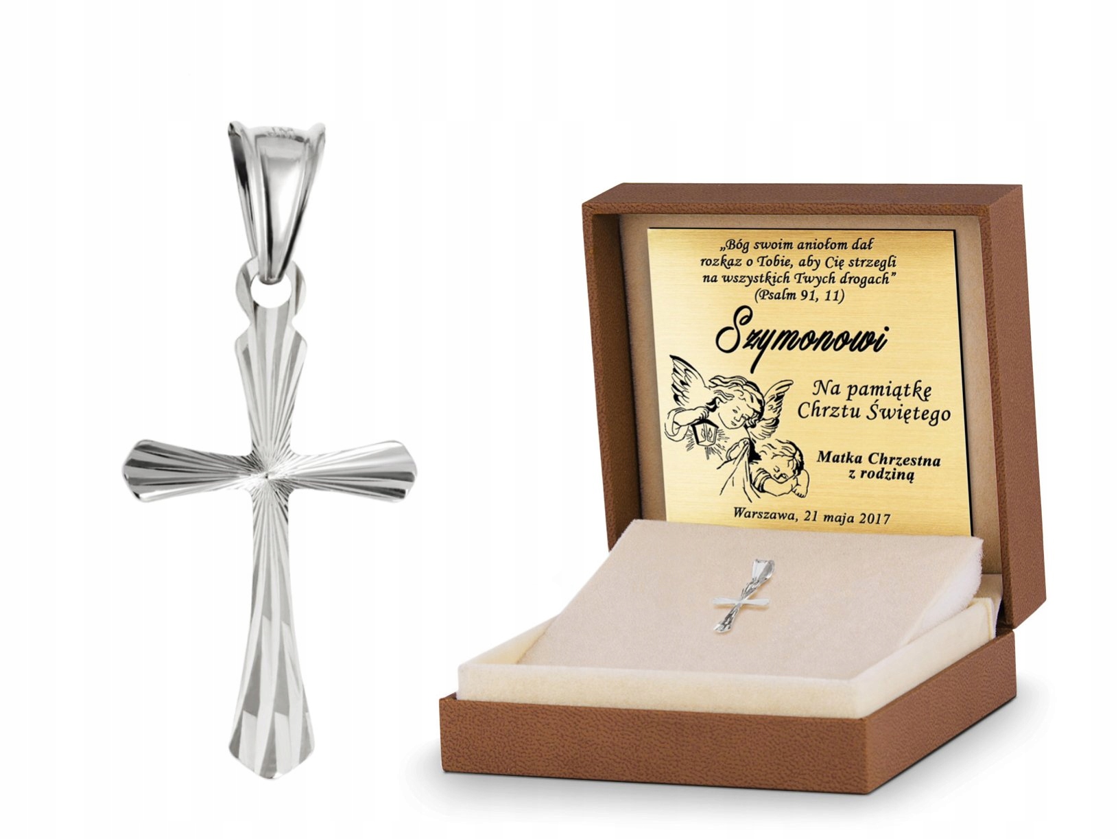 Strieborný prívesok 925 krížový gravírovanie darček