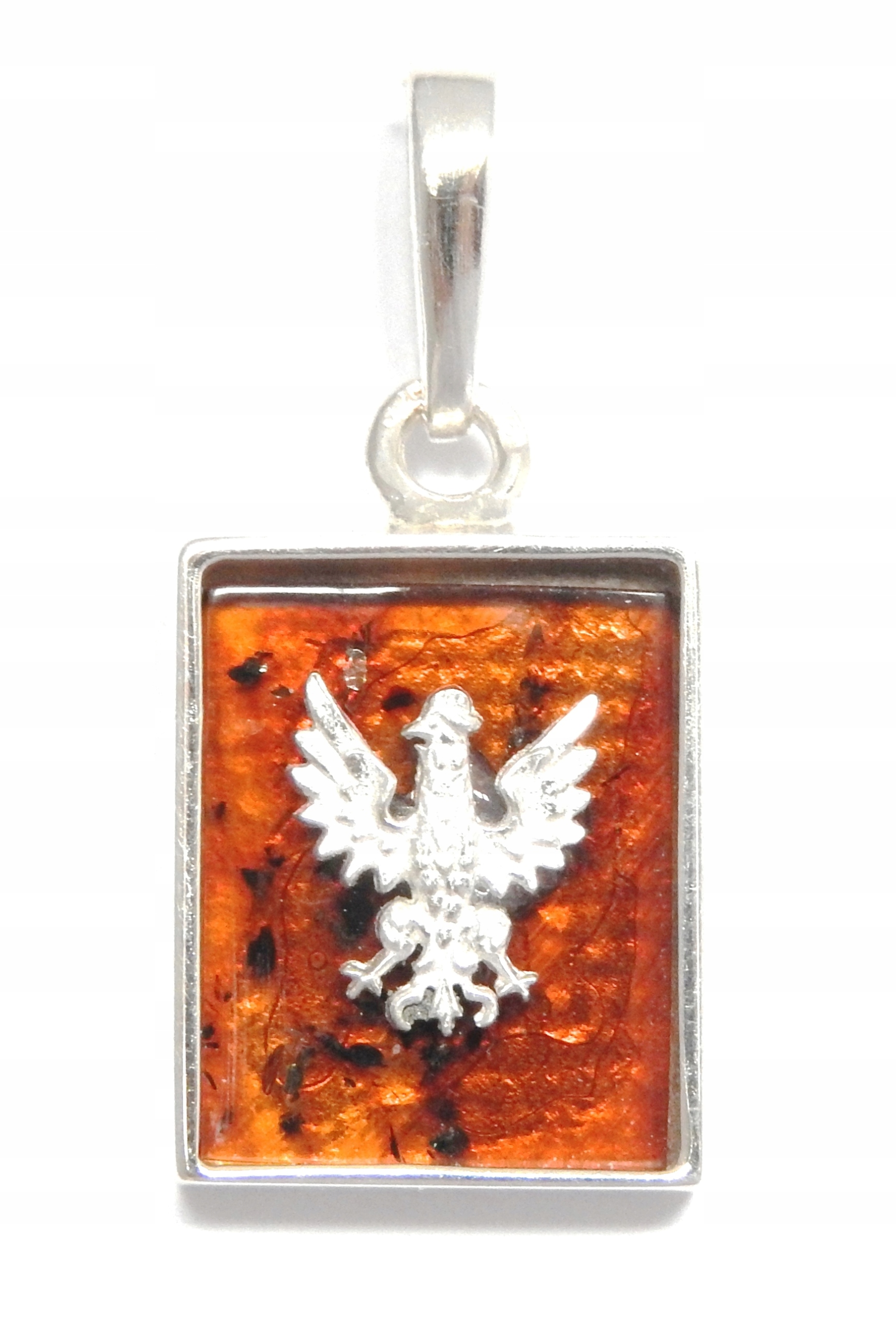 Strieborný prívesok Eagle Amber 925