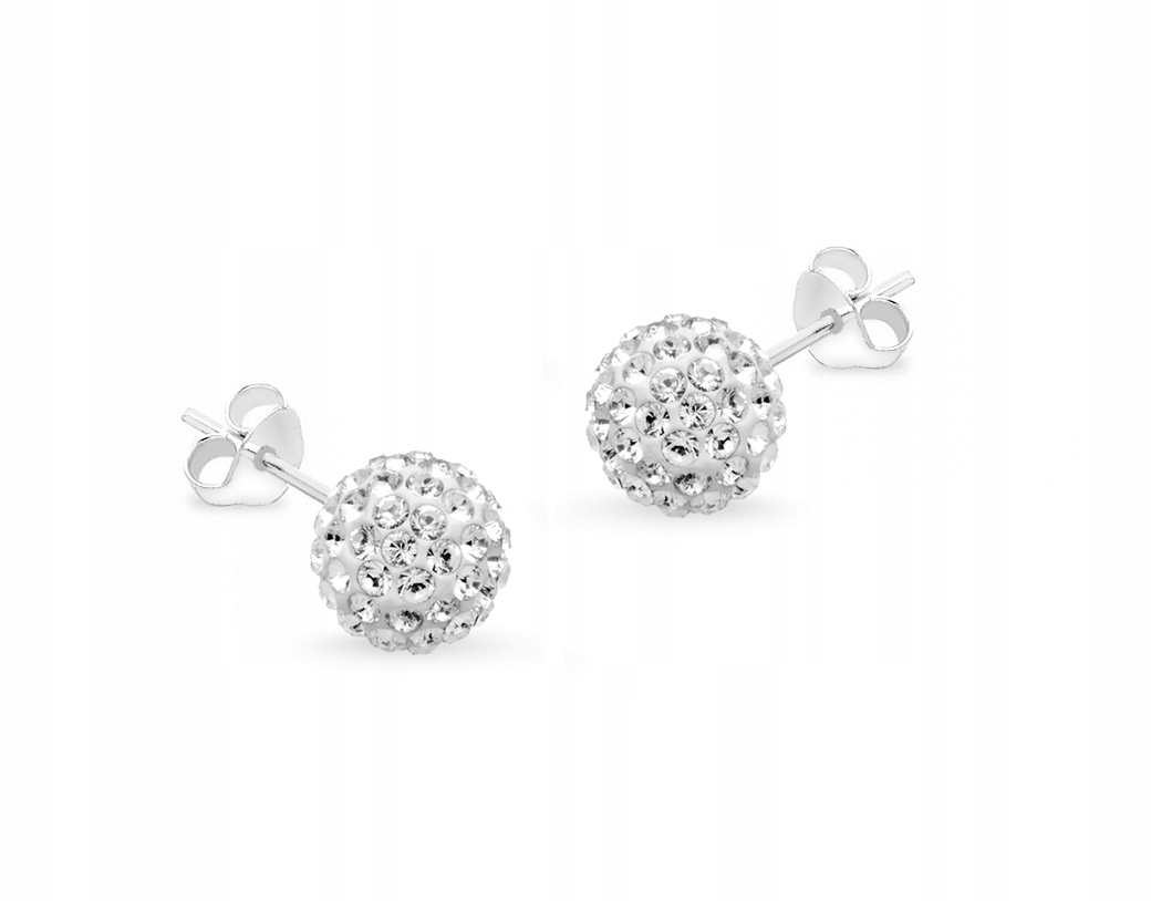 Strieborné náušnice guľky loptičky swarovski 925 6 mm