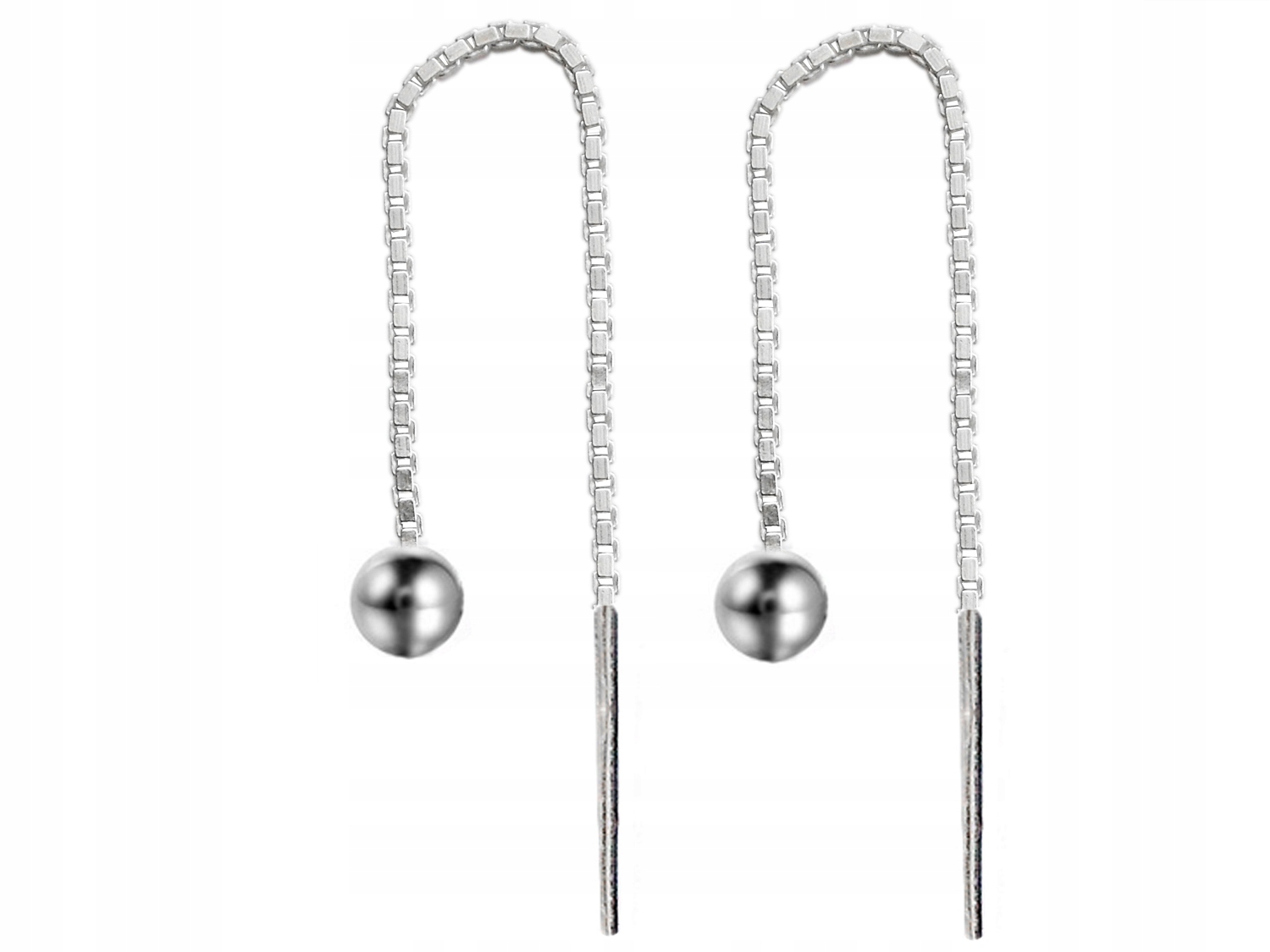 Strieborné náušnice Chickované gule 4 mm
