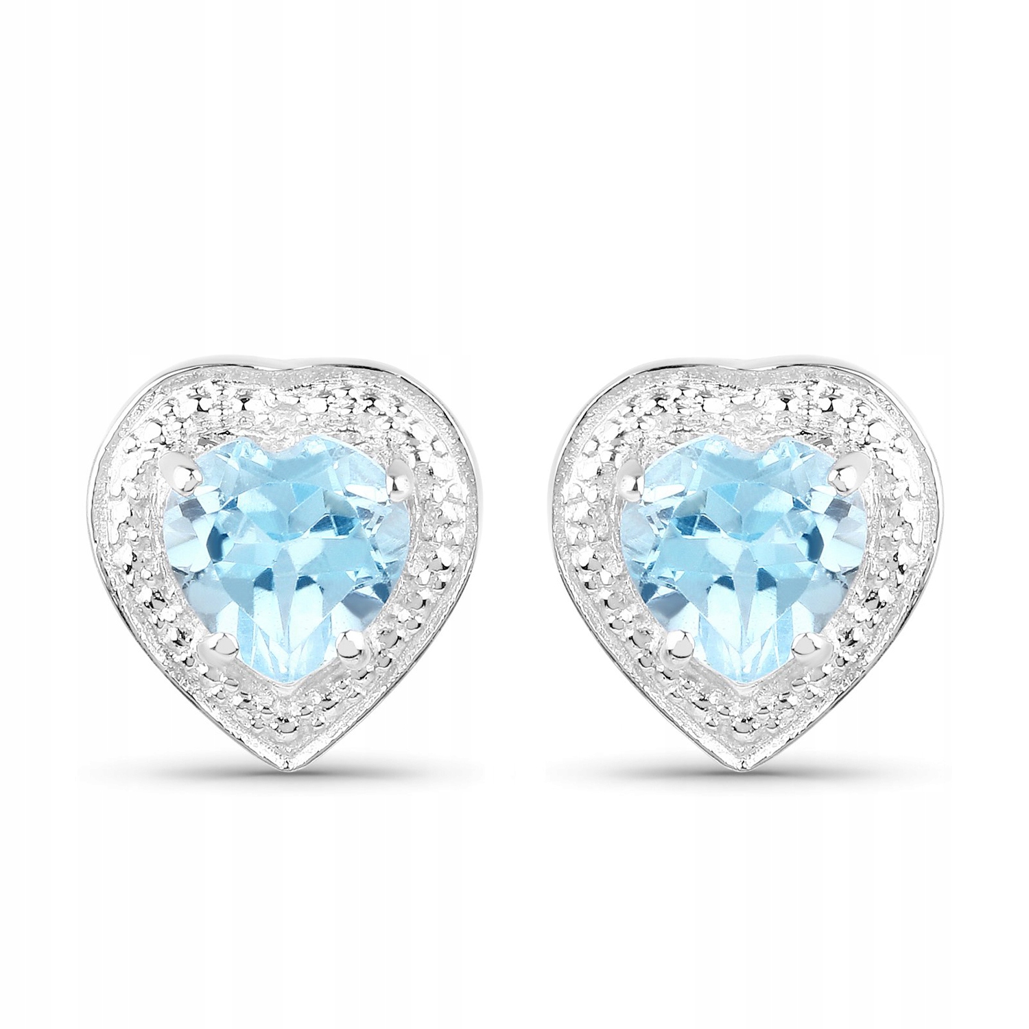Strieborné prírodné náušnice Topaz Hearts