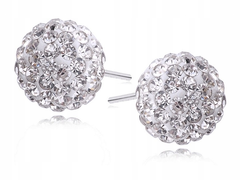 Strieborné náušnice Shamballa Shamballa Swarovski Balls