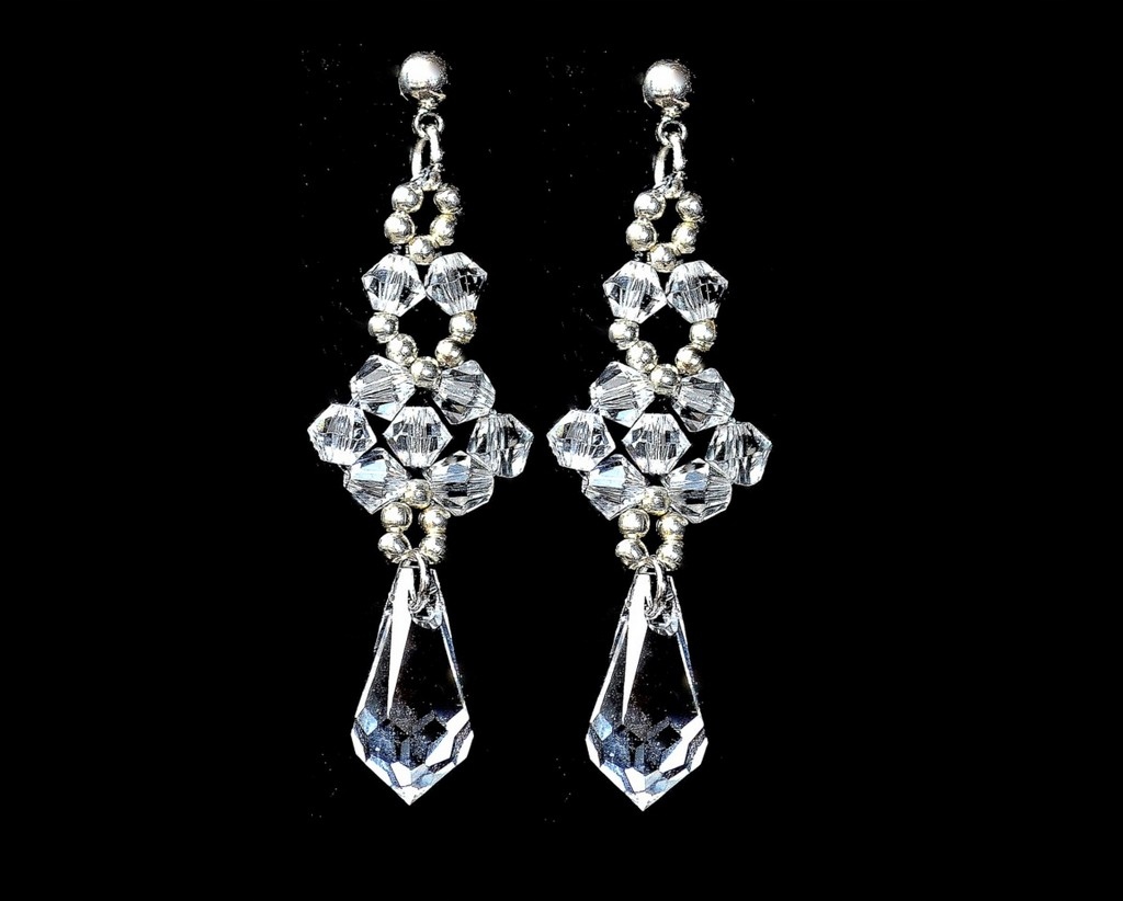 Strieborné náušnice vyrobené zo Shamballa a strieborného striebra 925