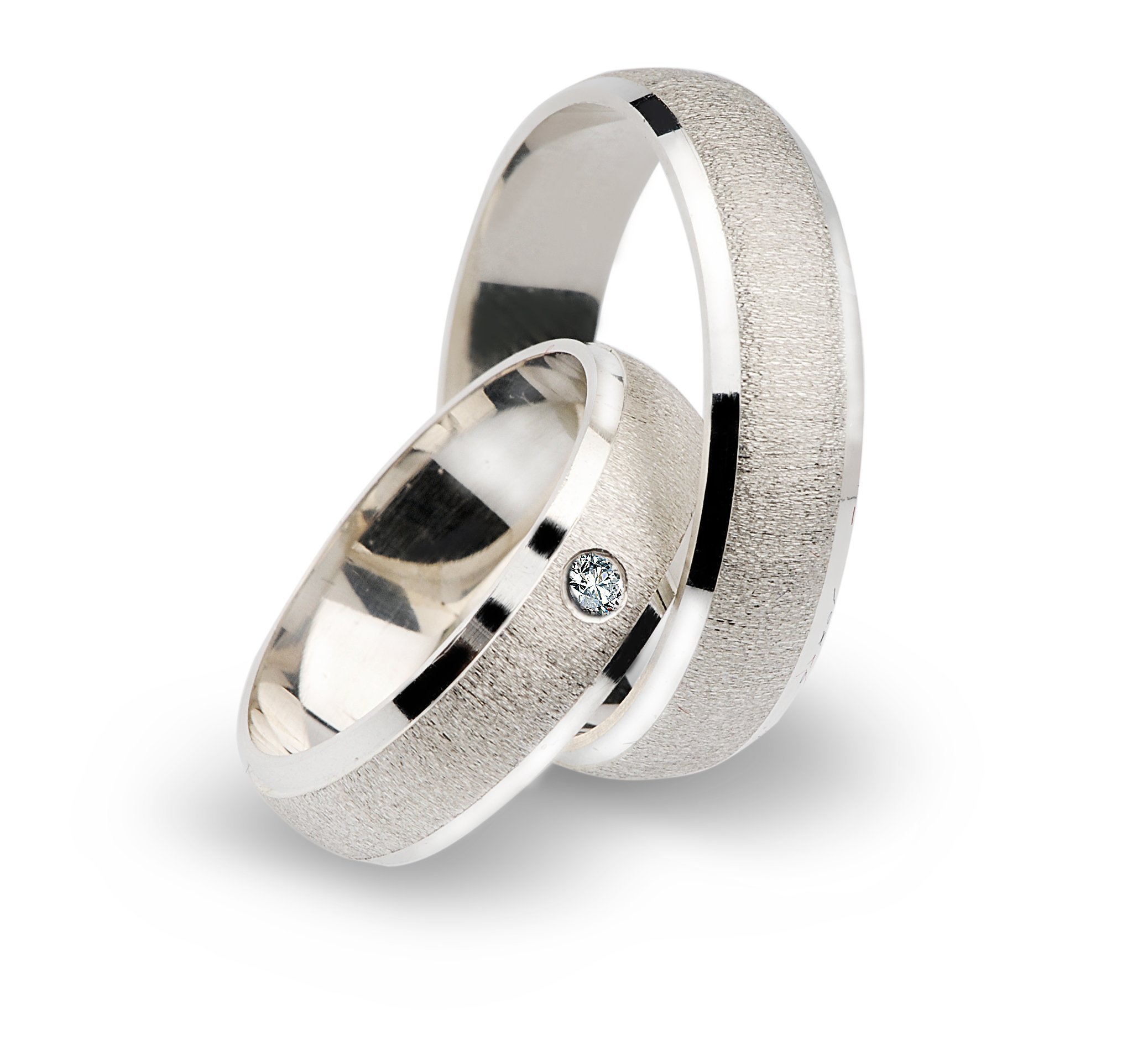 Strieborné semi -round prstene so zirkónom Swarovski