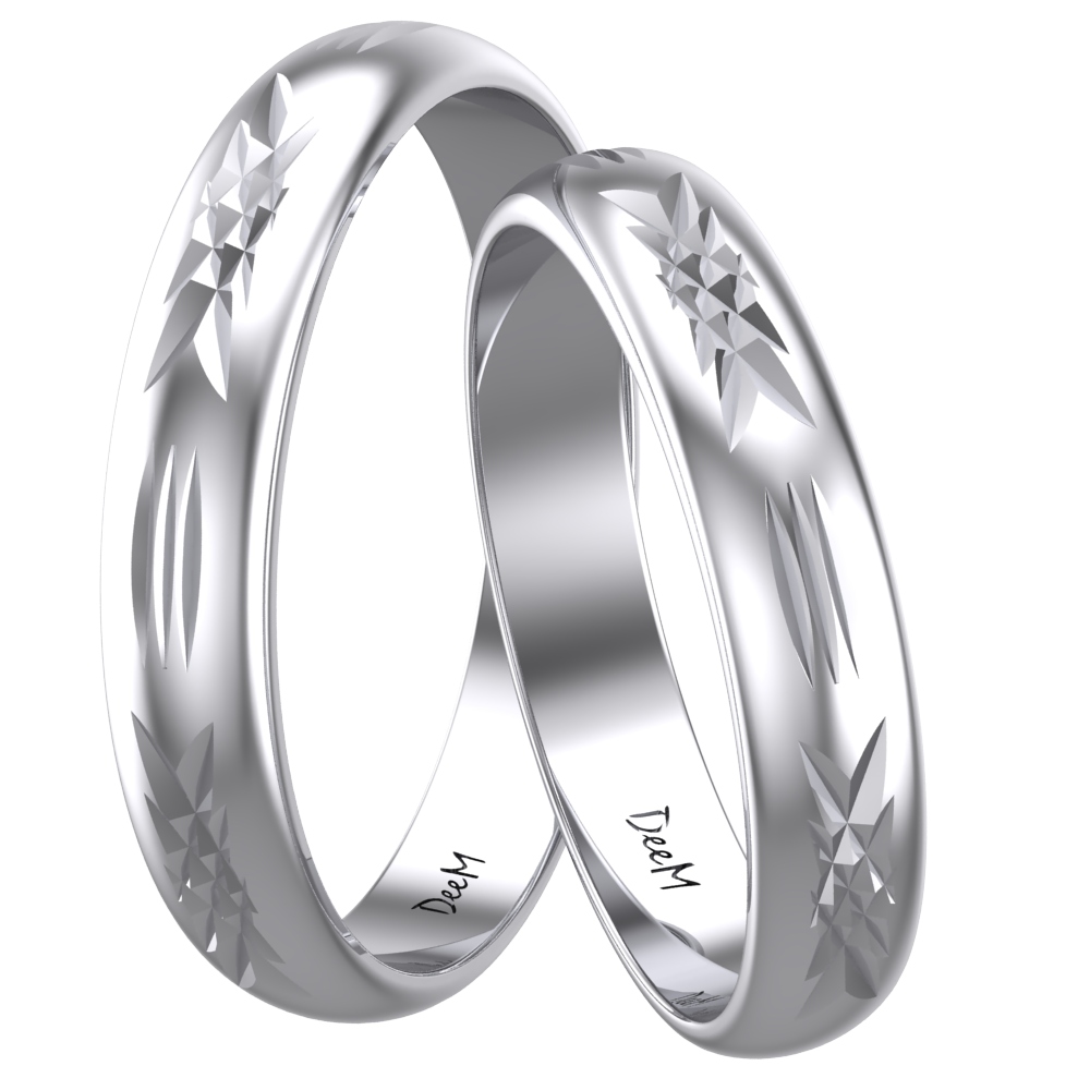 Strieborné polovičné snubné prstene Diamond