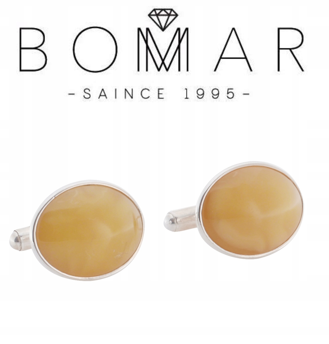 Strieborné manžetové gombíky s Amber PR.925
