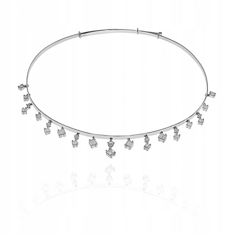 STRIEBORNÝ CHOKER s kubickými zirkónmi PR925 NÁHRDELNÍK