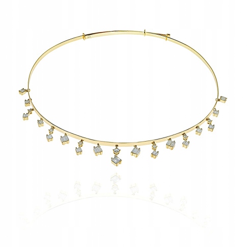 STRIEBORNÝ CHOKER s kubickými zirkónmi pr925 ZLATÝ PLATENÝ