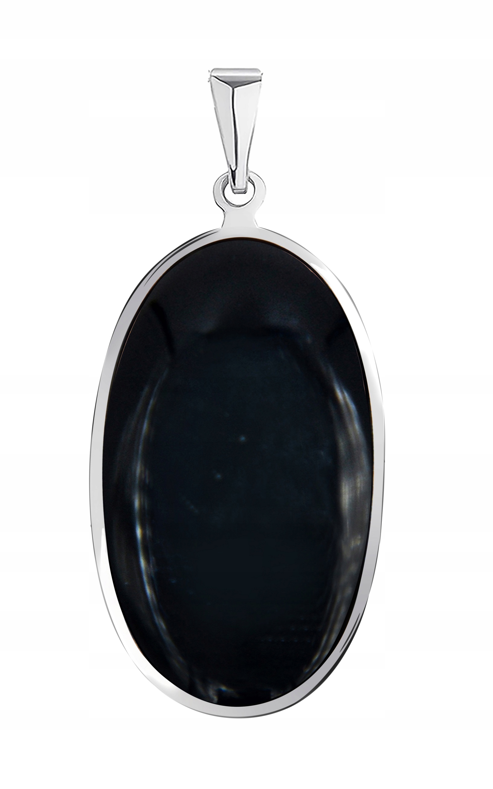 Strieborný veľký prívesok s oválnym onyxom.925!
