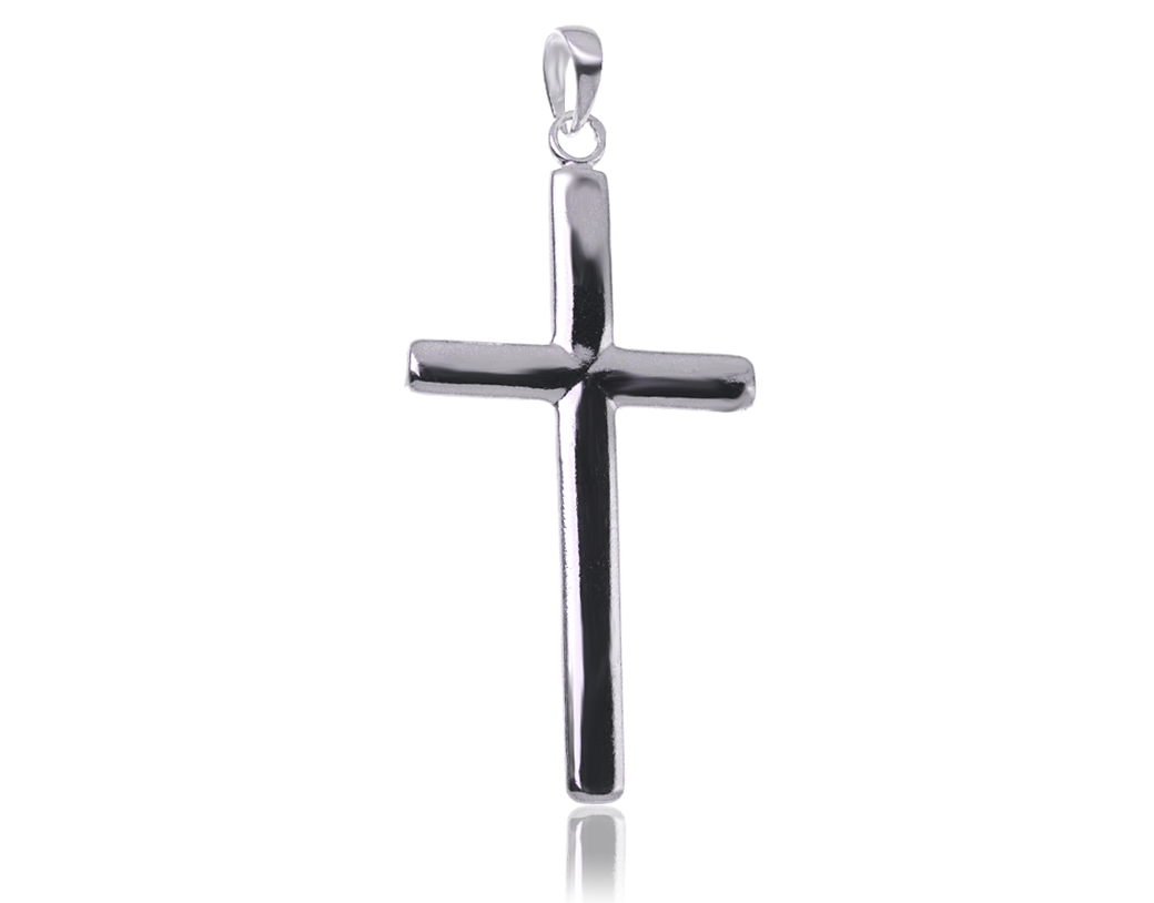 Strieborný hladký kríž do reťazca 7 cm 925