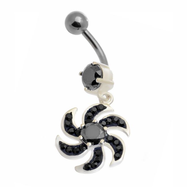 STRIEBRO kvapkajúca náušnica PIERCING SO ZIRKÓNIOU