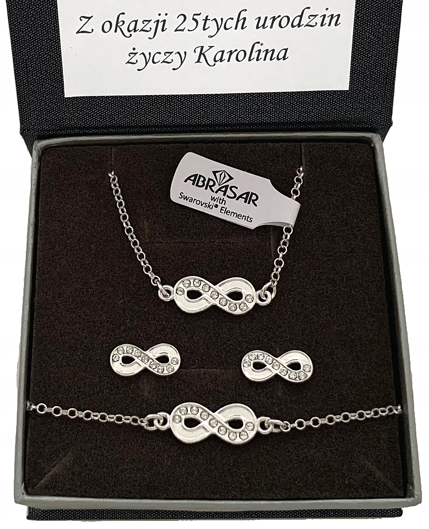 Striebro Infinity El Swarovski Šperky