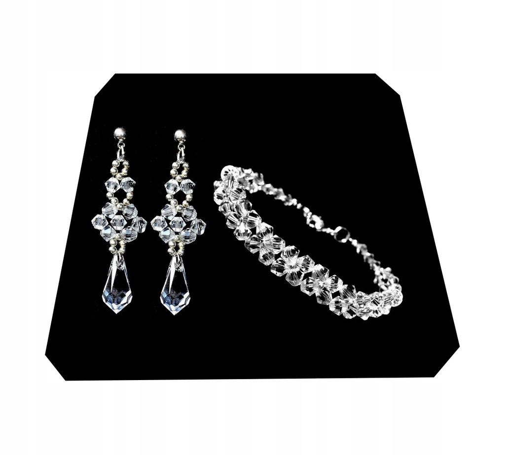 STRIEBORNÁ SADA BOXU SWAROVSKI CRYSTALS