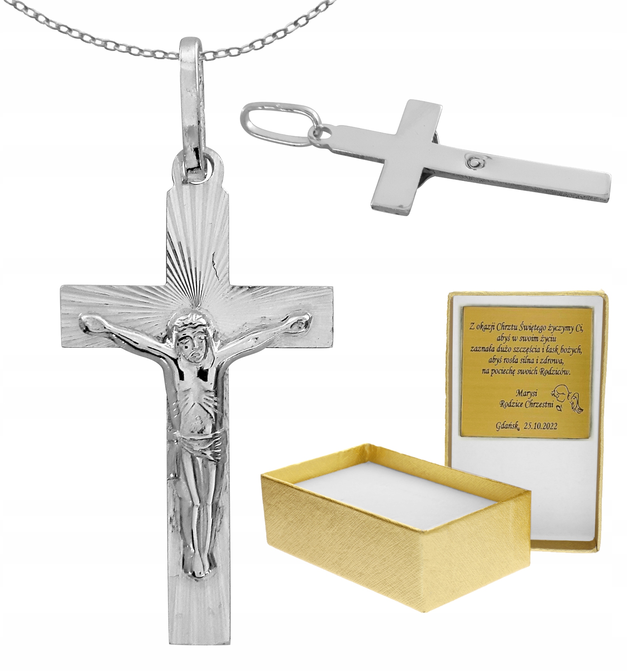 Strieborný kríž s Ježišovým diamantovým testom 925