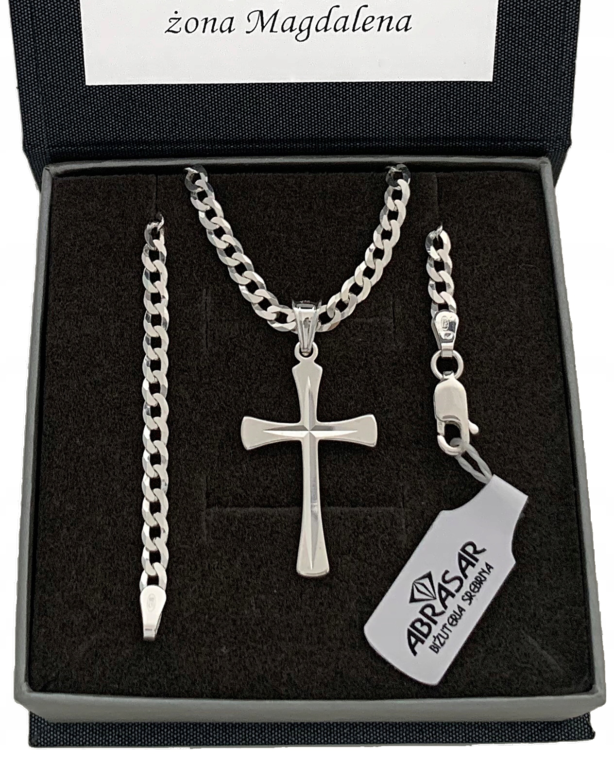 Strieborný reťazec 45 cm cesto 3,5 mm + kríž