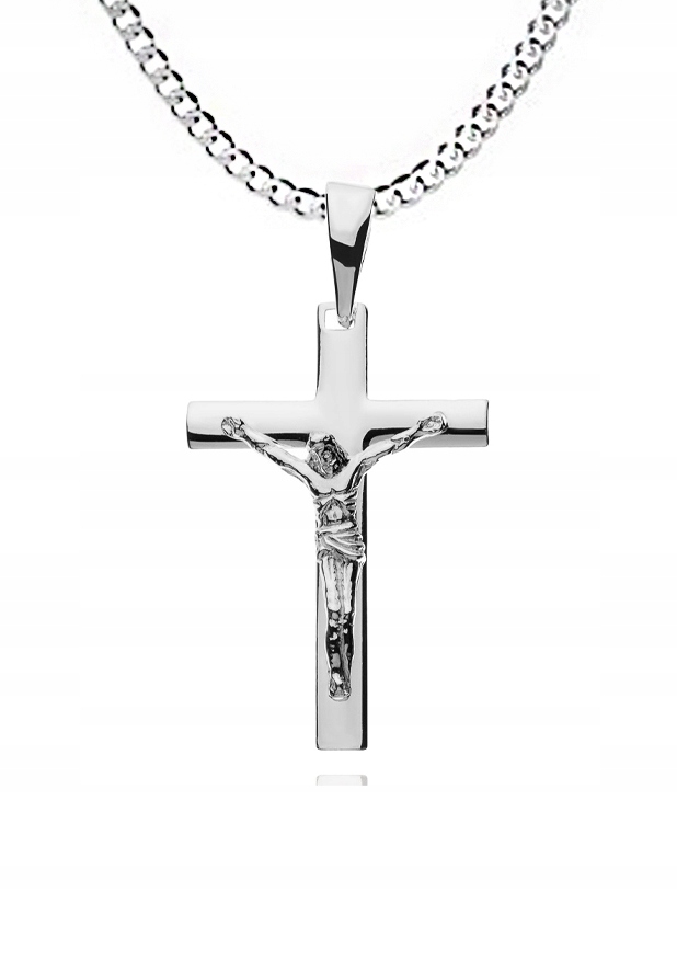 Strieborný reťazec 60 cm s mužským krížom Pr.925