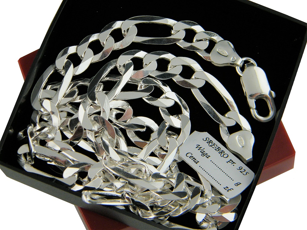 Strieborný figaro reťazec 55 cm Veľkoobchod - detail / -50%