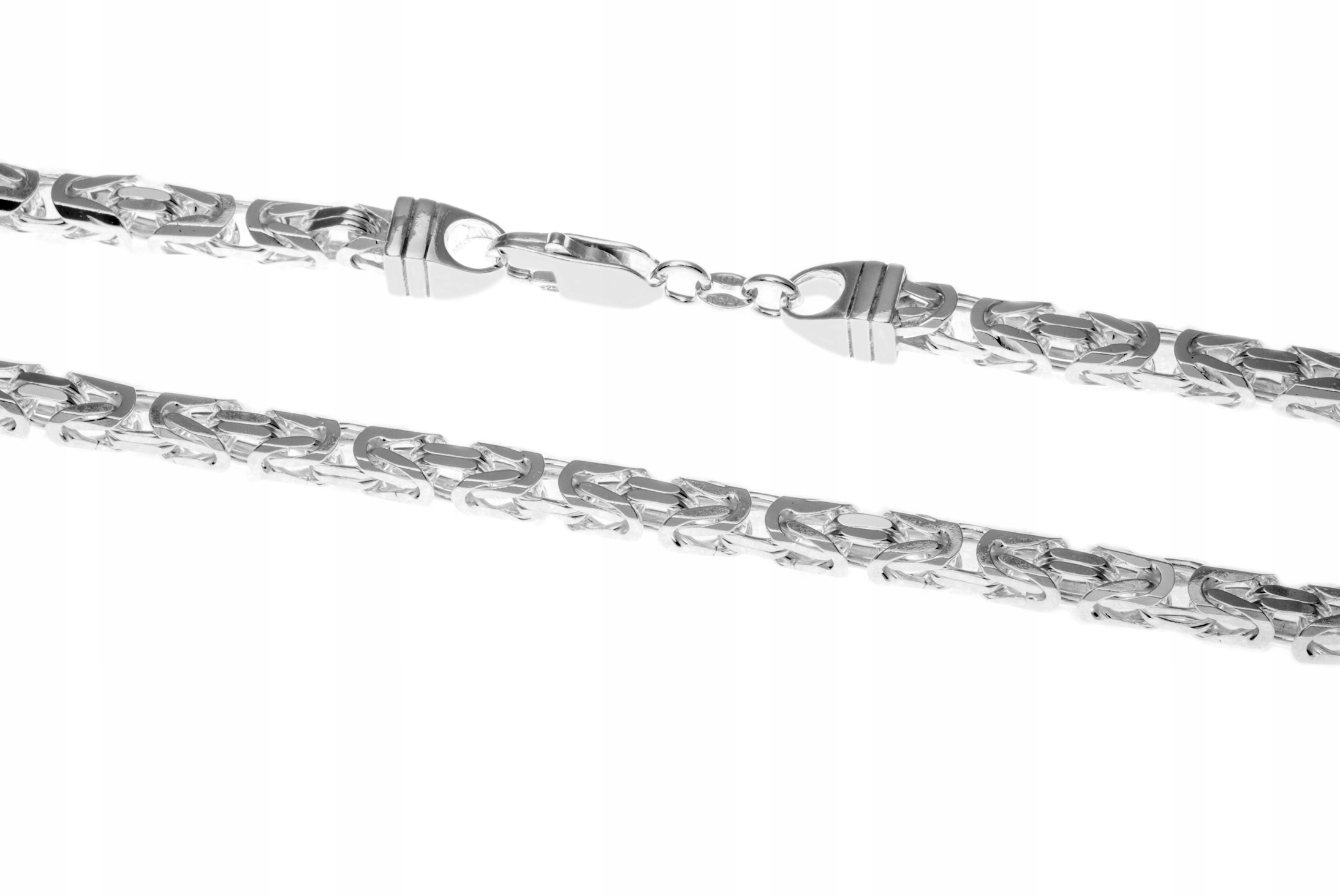 Strieborný kráľovský reťazec Byzantine 60 cm 4,3 mm
