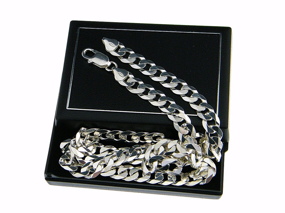 Strieborný reťazec 60 cm široký 8,4 mm
