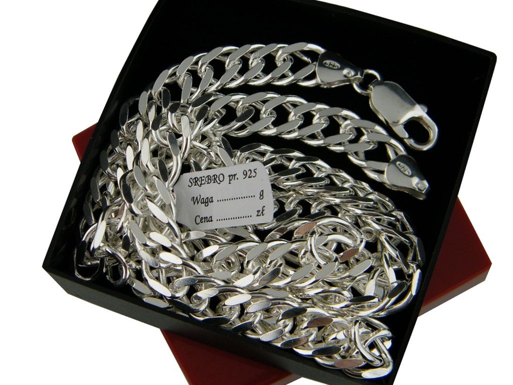 Silver Rombo reťaz 8,5 mm, 55 cm hutr - detail