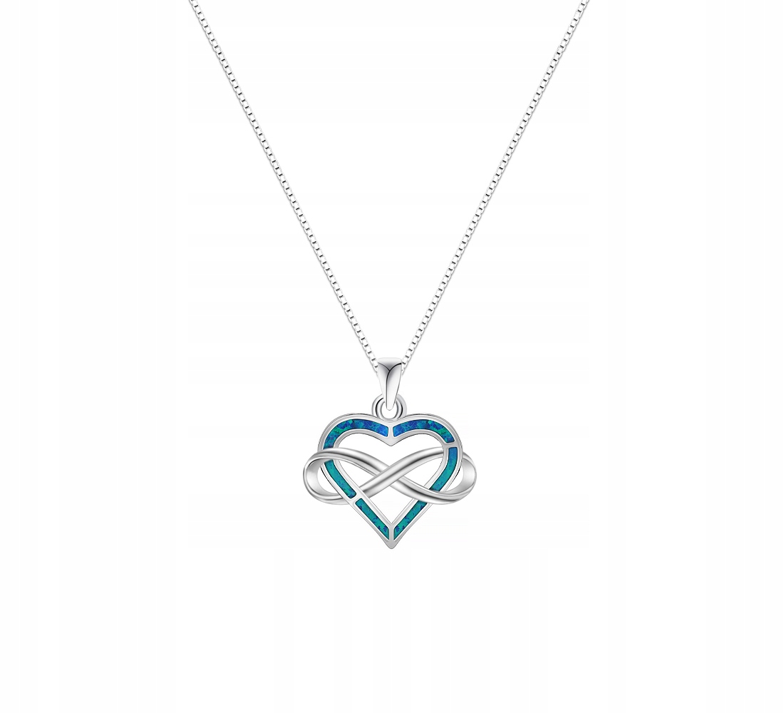 Strieborný náhrdelník 925 Opal Heart Infinity