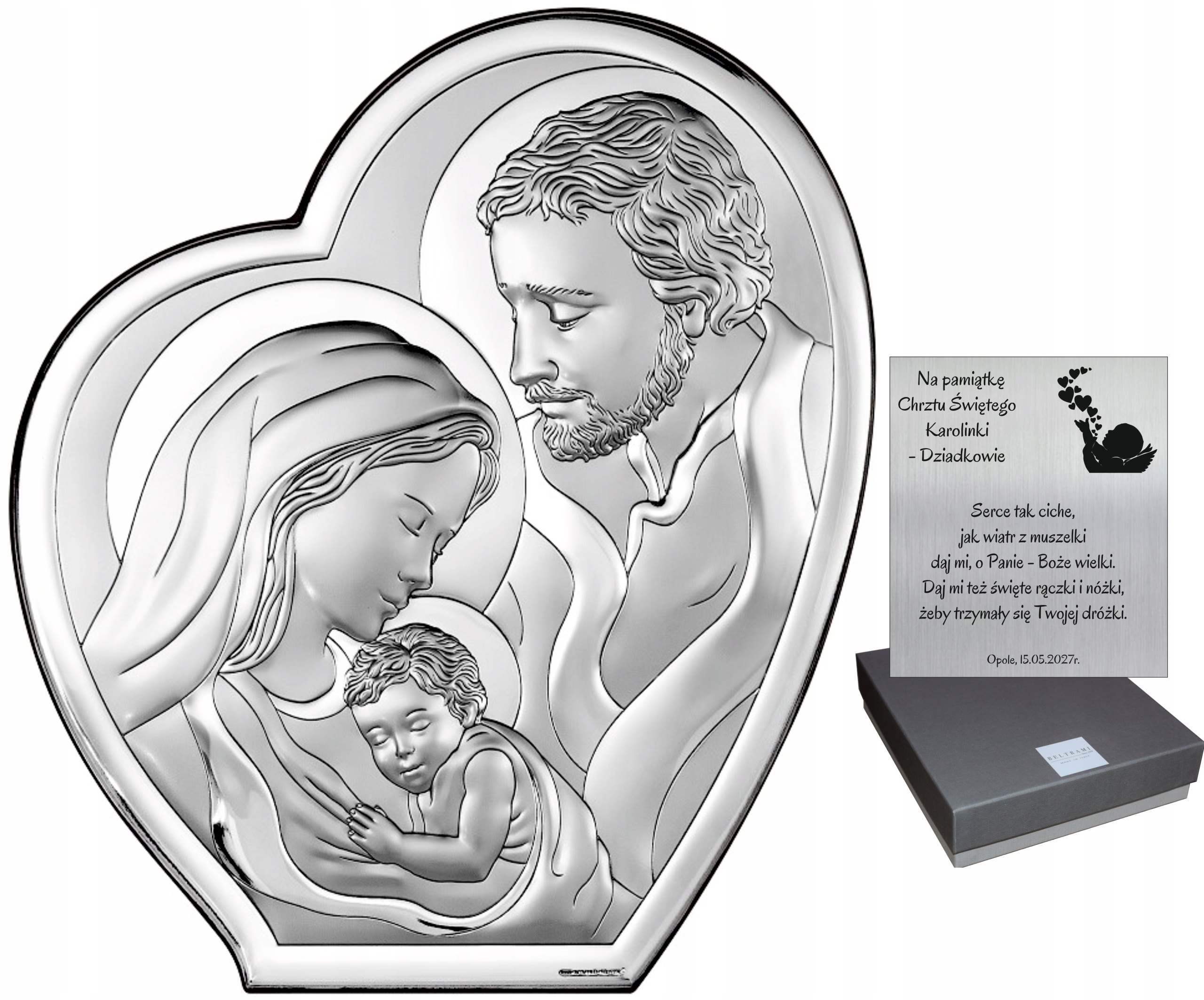 STRIEBORNÝ OBRAZ SVÄTÉ PRIJÍMANIE RODINNÁ GRAVÍRKA
